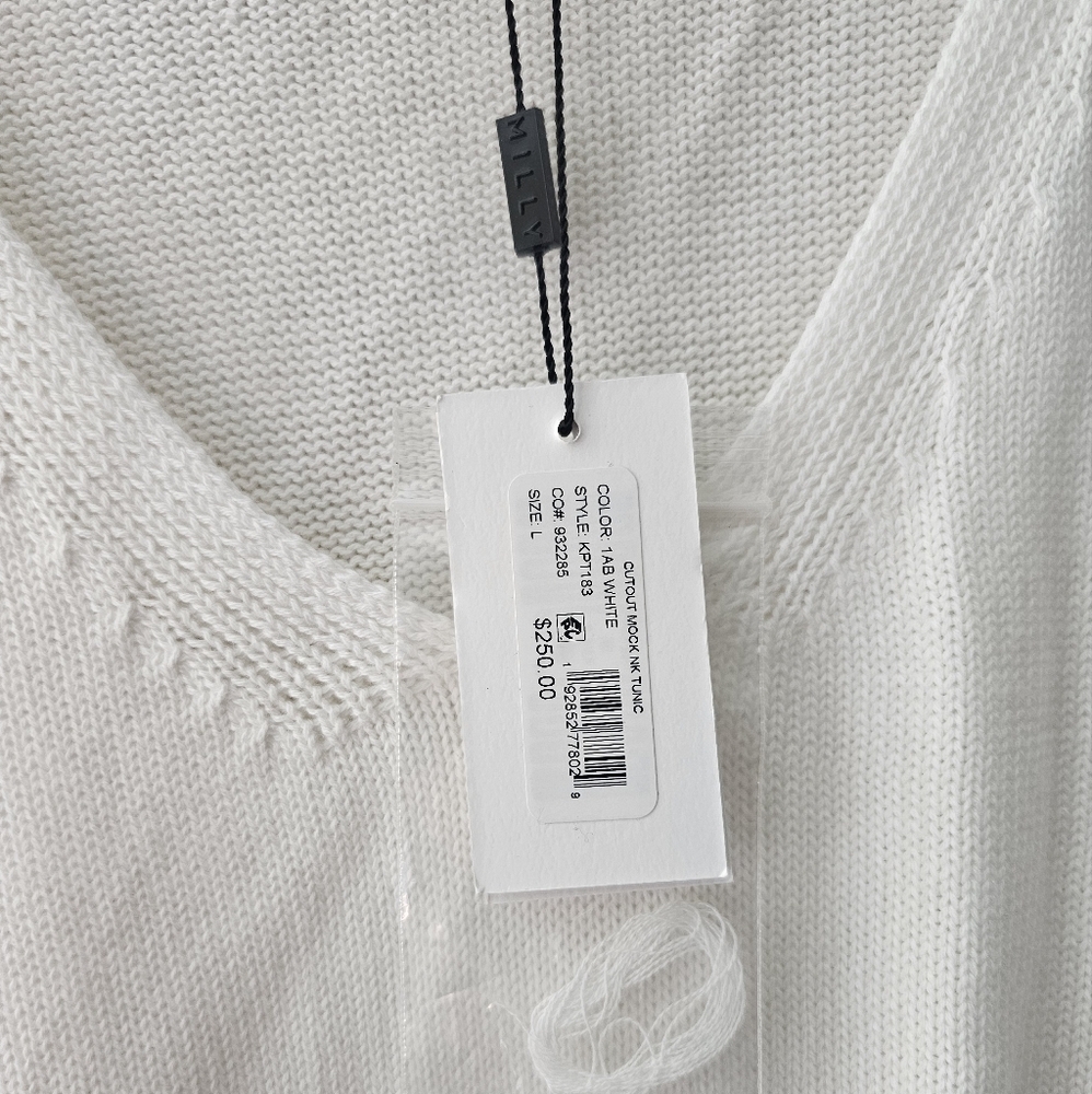Revolve Milly Cotton-Blend Tunic with Ribbed Neckline and Hem Turtleneck - Picture 5 of 10